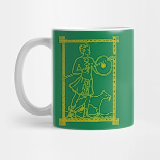 celtic hero Cú Chulainn and his Hound in gold Mug